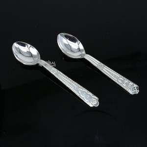 925 sterling silver handmade solid silver spoon for new born baby serving sv282