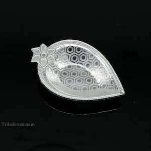 Solid silver handmade elegant oil lamp or kumkum bowl, silver home temple utensils, silver diya, deepak, silver utensils Diwali puja su533