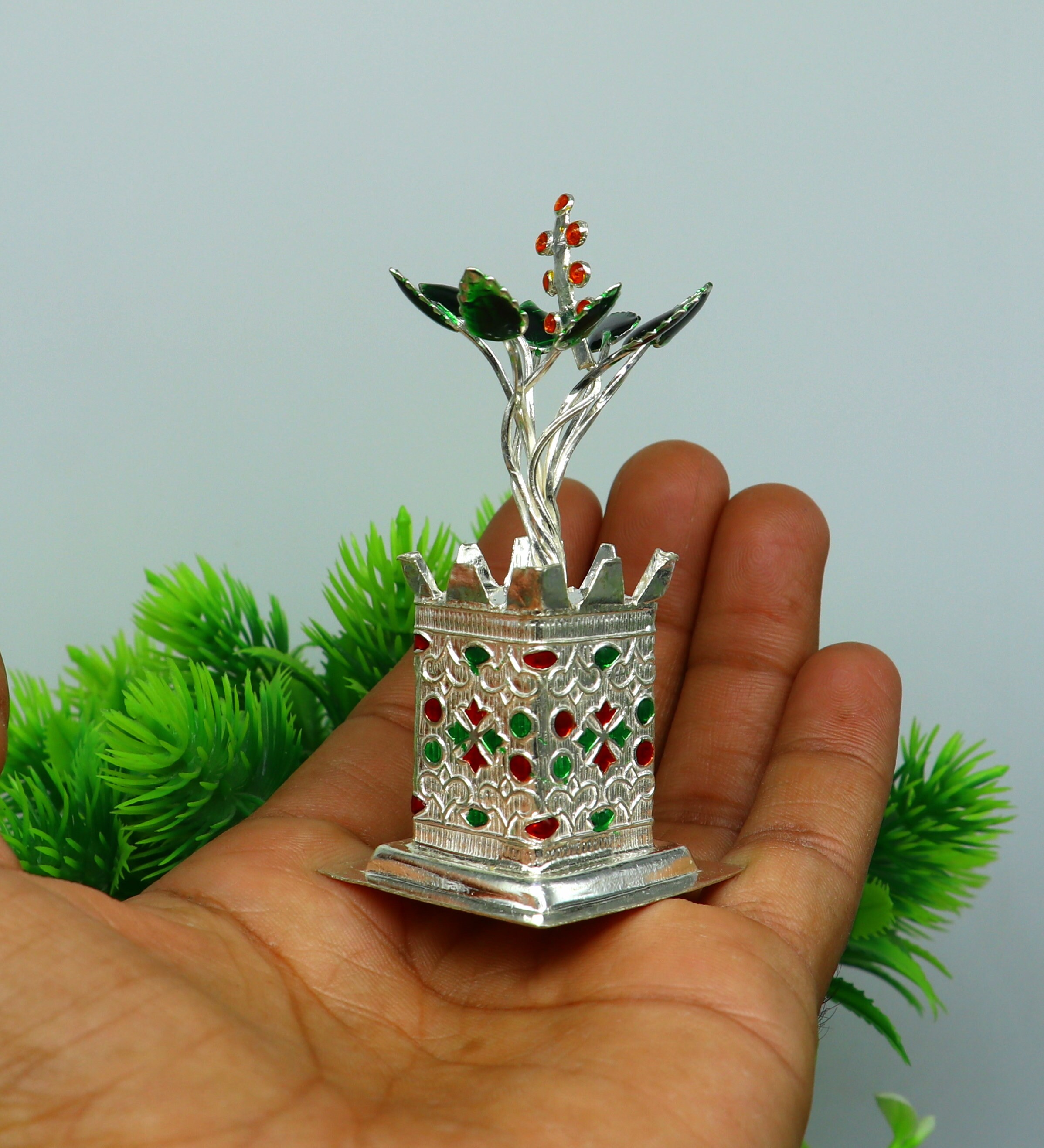 Silver tulsi plant shop price grt