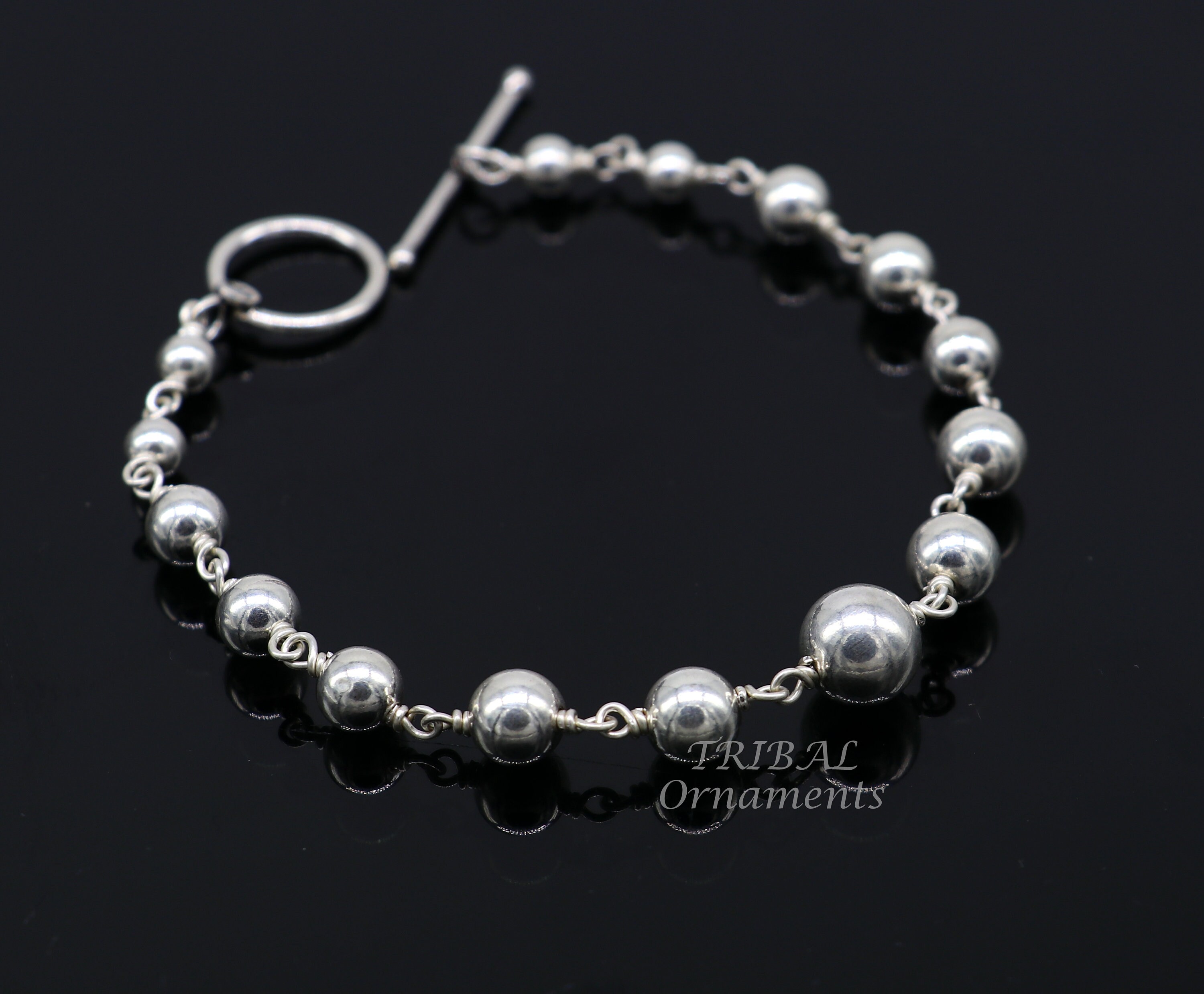 925 Sterling Silver Beaded Customized Bracelet, Best Gifting 925 Sterling Silver Beaded Customized Bracelet, Best Gifting
