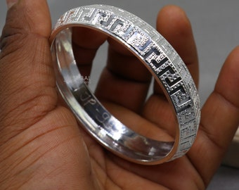 999 Pure Solid Silver Handmade Vintage Style Bangle Bracelet 999 Pure Solid Silver Handmade Vintage Style Bangle Bracelet