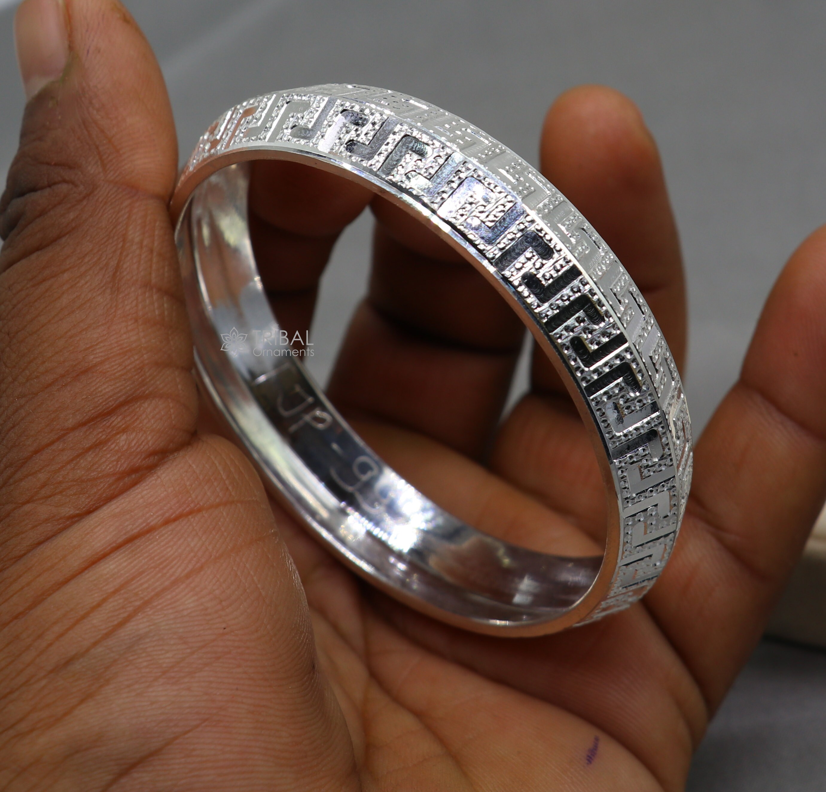 999 Pure Solid Silver Handmade Vintage Style Bangle Bracelet
