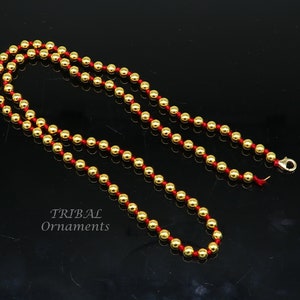 All sizes 22kt yellow gold handmade amazing ball beaded chain necklace girl&#39;s or women&#39;s gifting tribal jewelry for belly dance ch565