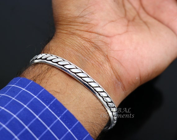 Men Stainless Steel Twisted C Cuff Bangle Bracelet Wrist Silver Plated  Party | eBay