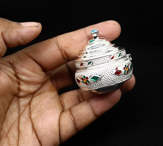 Vintage antique design Solid silver handmade trin… - image 7