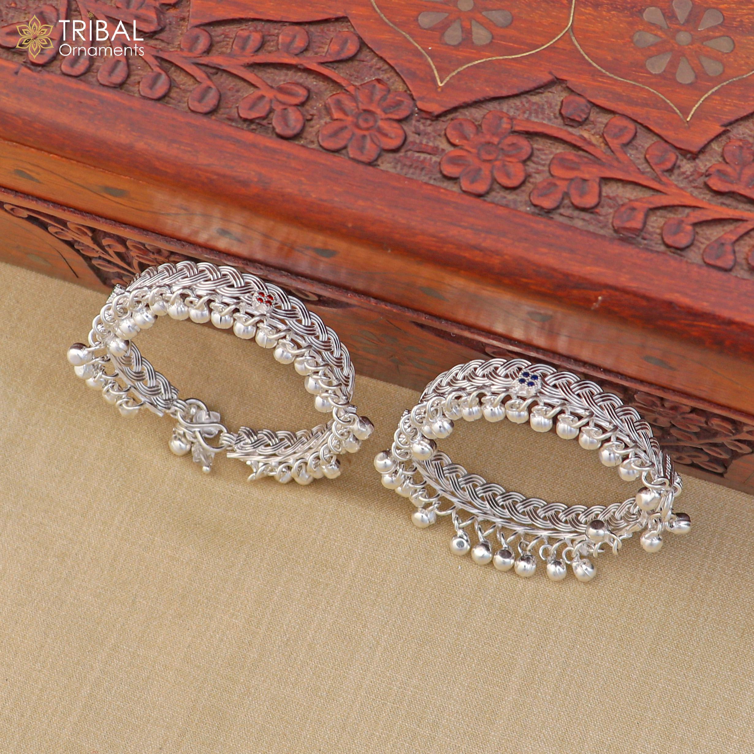 925 Sterling silver customized baby anklets, Best gifting kids fancy jingling ankle bracelet ank764