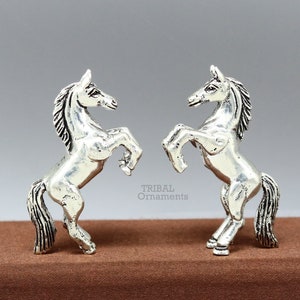 Amazing stylish unicorn horse small statue handmade sterling silver article from india art536