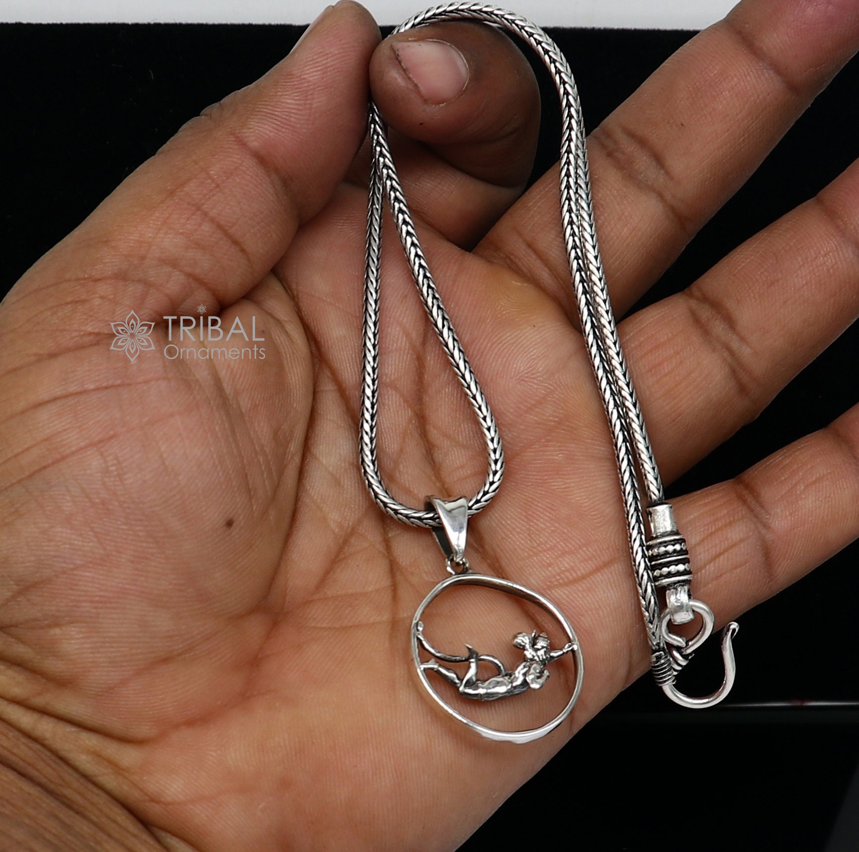 Zilveren ketting&hanger blad Bali voor dames | Lucardi-NL