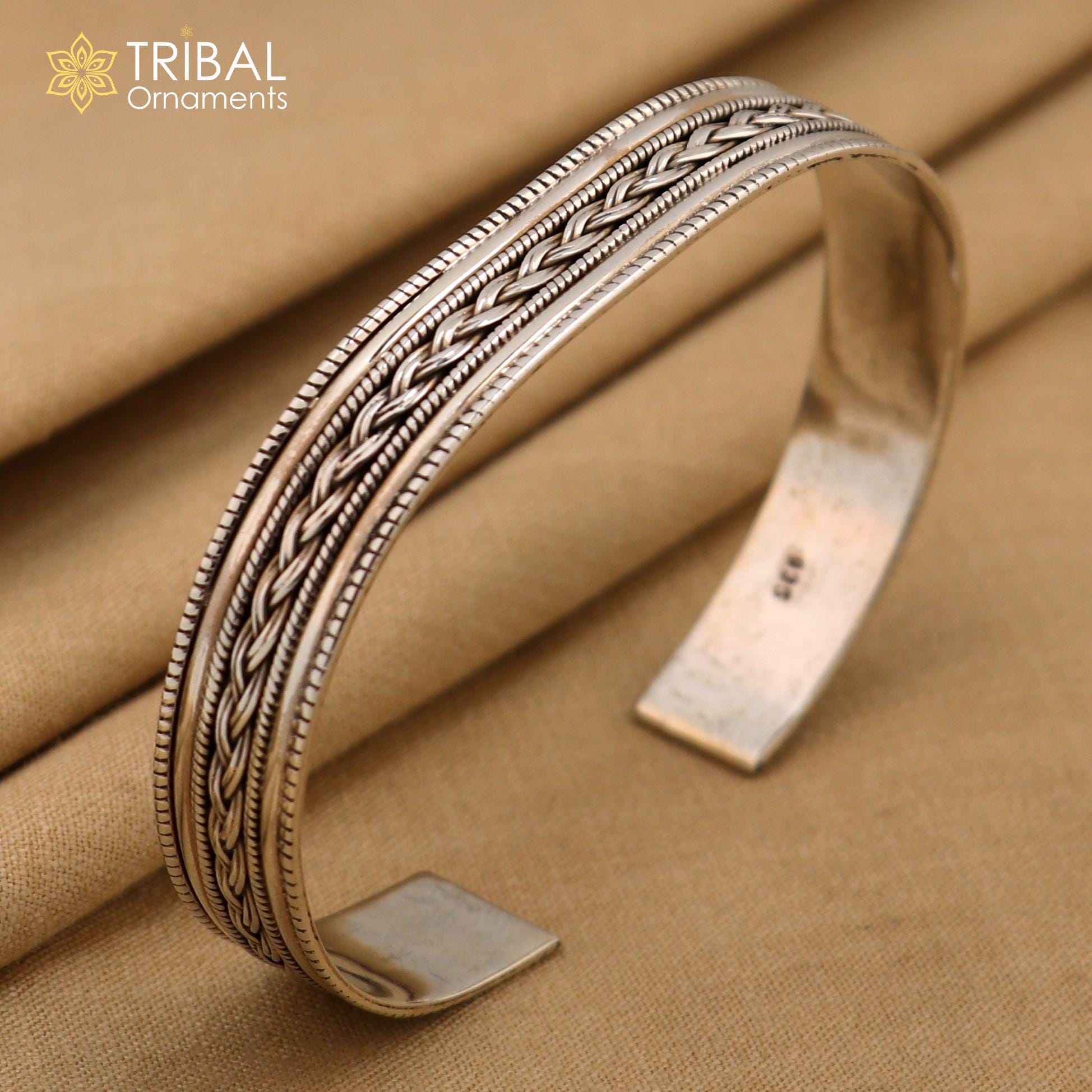 925 Sterling Silver Vintage Design Handmade Work Cuff Bangle