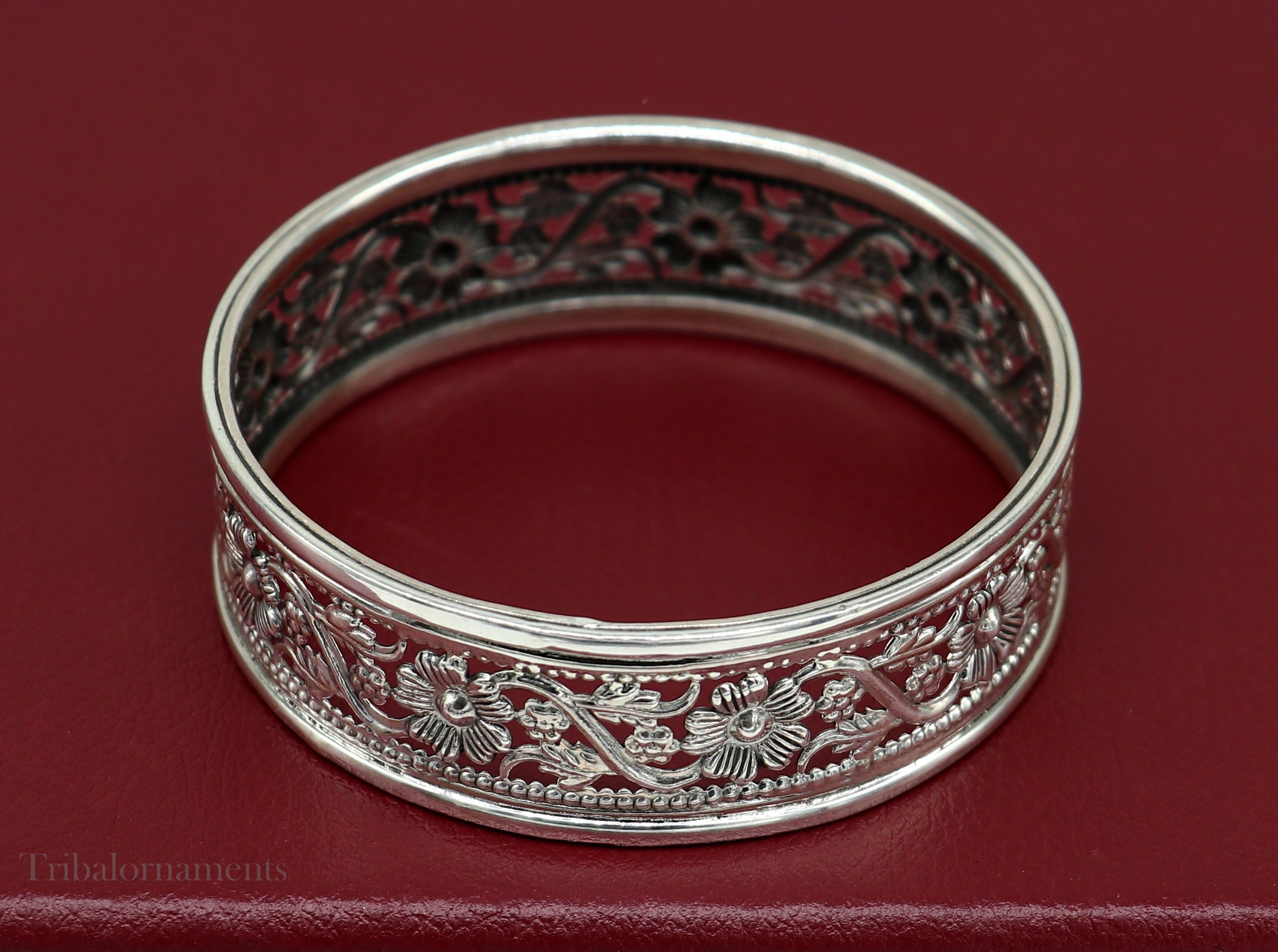 Floral Style 925 Sterling Silver Amazing Customized Bangle