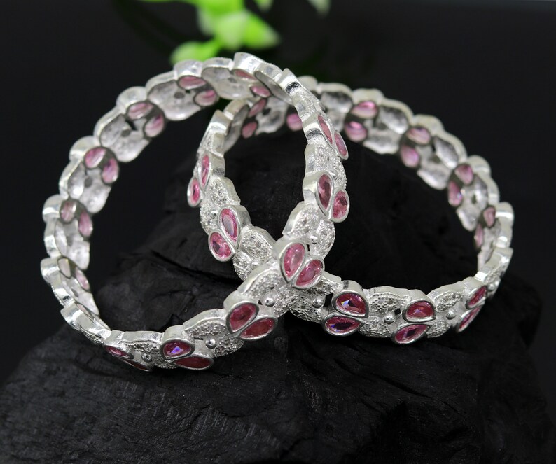 gorgeous multicolor stone stone stylish bangle excellent bridesmaid tribal jewelry nba77 925 sterling silver handmade Customized bangle