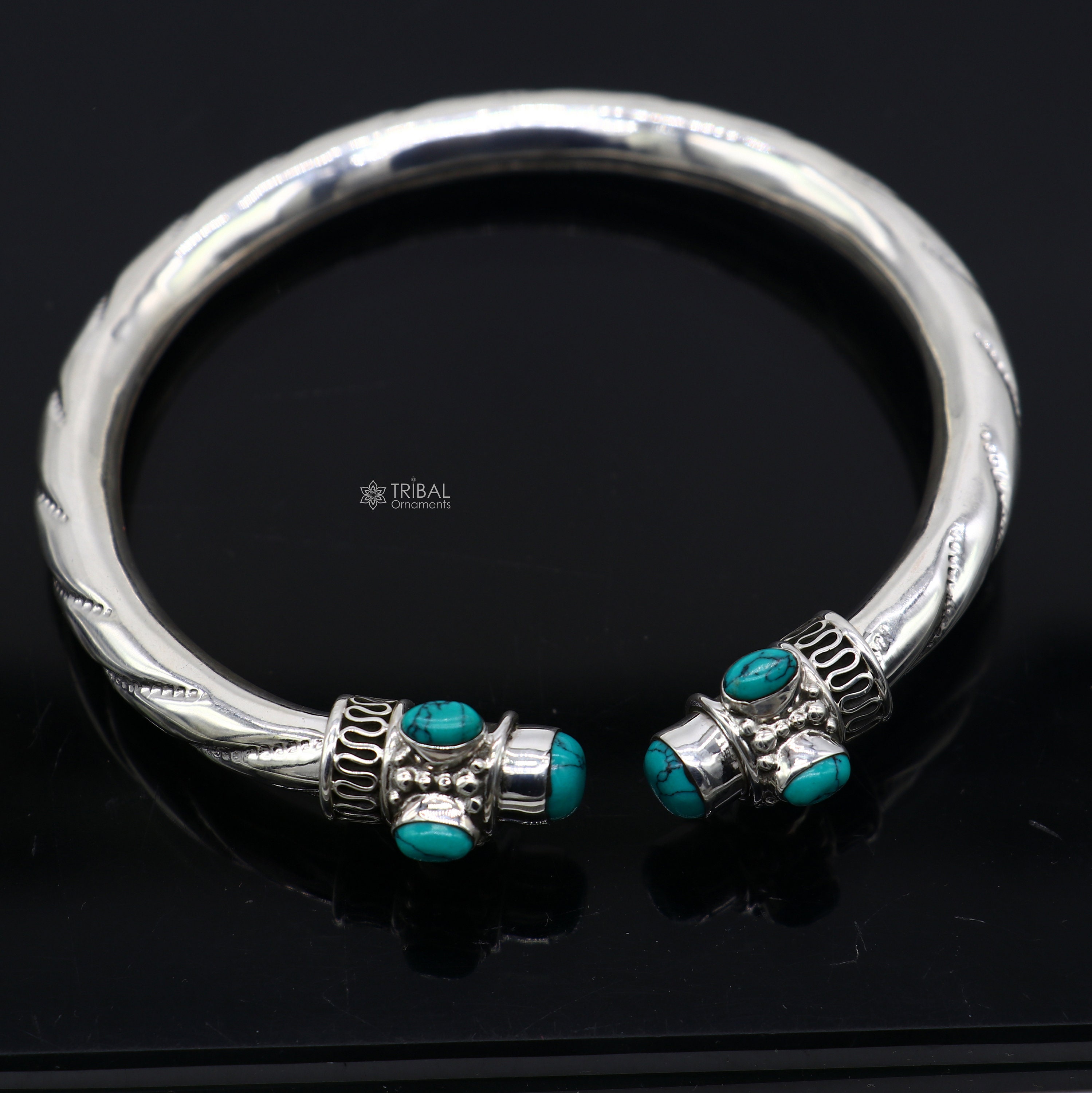 アクセサリー Indian Jewelry Silver Turquoise Bangle 925 Sterling Silver Customized Flexible Bangle Bracelet