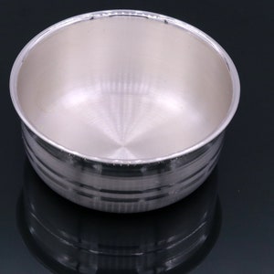 Handmade 999 fine silver baby bowl, excellent silver utensils from india, plain high quality silver vessels, silver kitchen utensils sv41