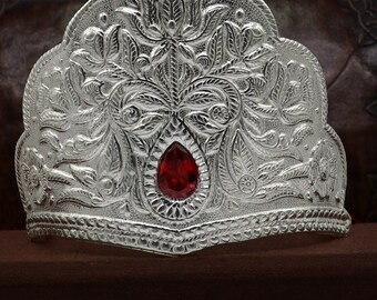 925 Sterling Silver Vintage Design Handmade Mukut (crown