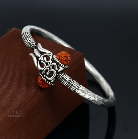 Amazing Design Pure 925 Sterling Silver Handmade Shiva Rudraksha Trishul  Bangle Bracelet Kada, Excellent Bahubali Trident Kada Gift Nsk462 - Etsy |  Mens silver bangle, Silver bracelets for women, Silver bangles