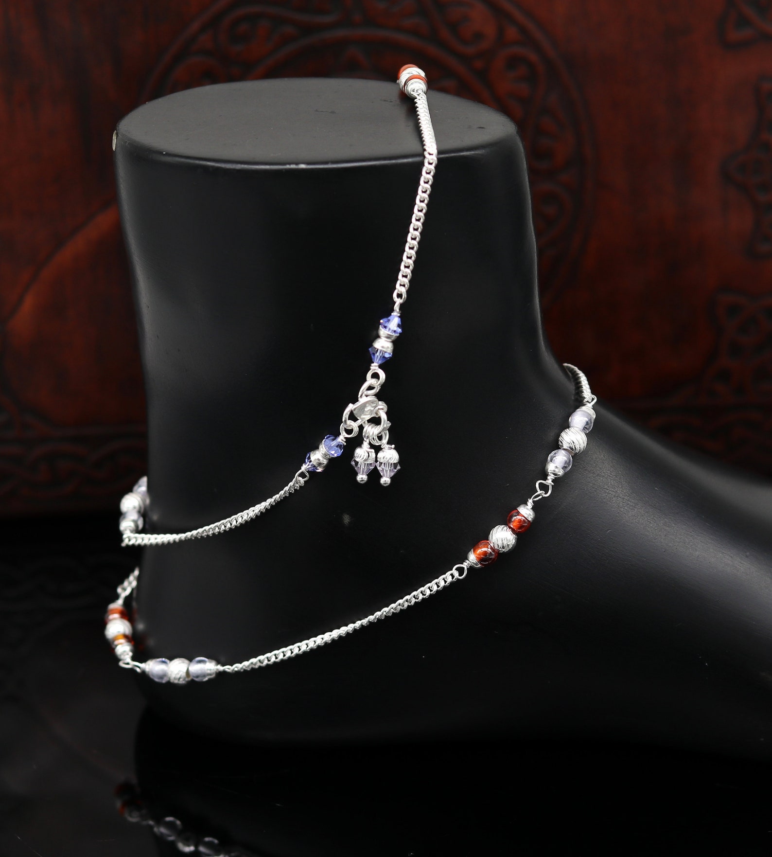 10 925 solid sterling silver ankle bracelet Etsy