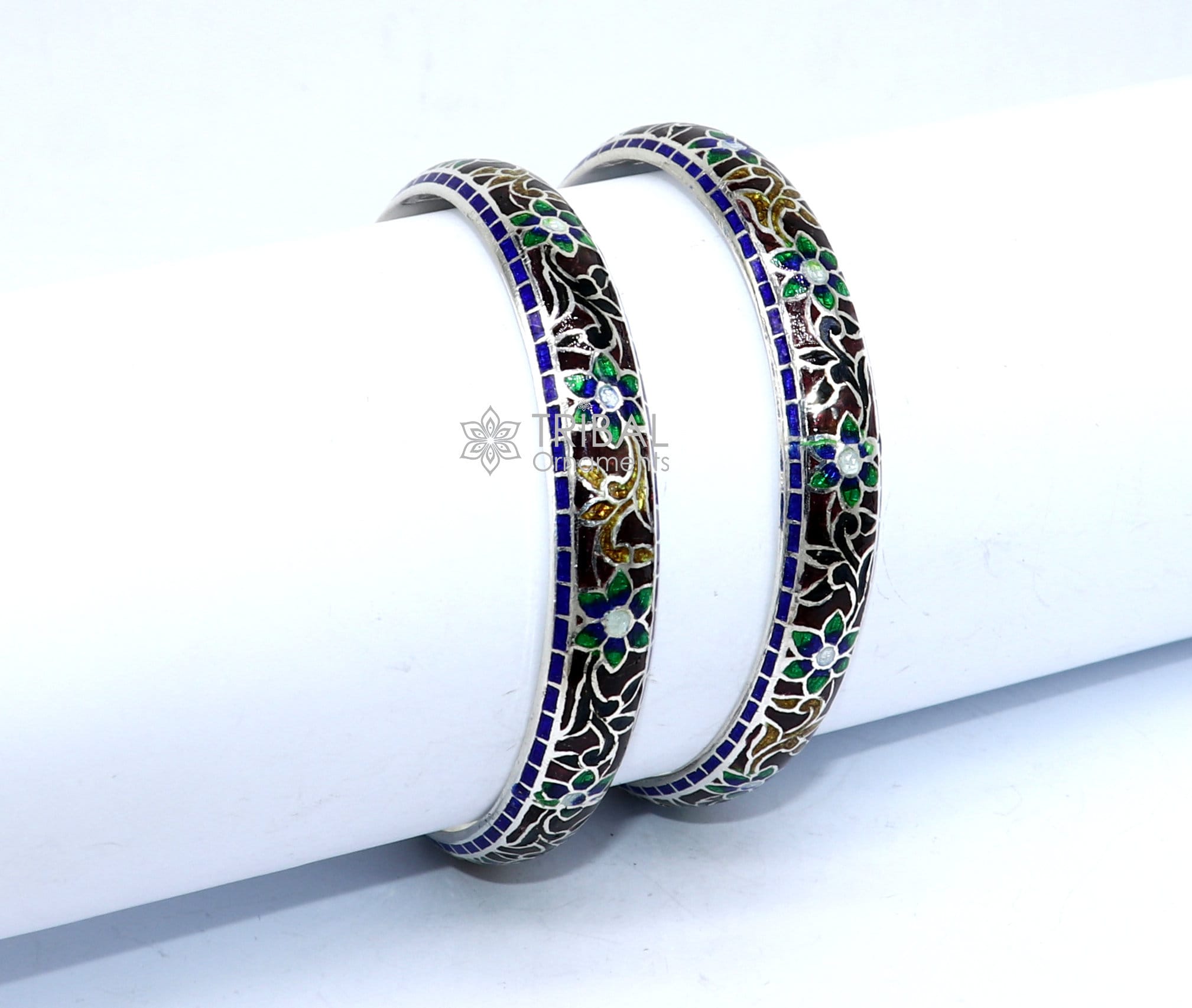 925 Sterling Silver Handmade Amazing Meenakari (color Enamel 925 Sterling Silver Handmade Amazing Meenakari (color Enamel