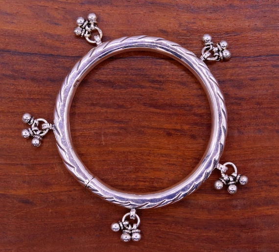 カラテ vintage jewelry silver925 bangle 925 Sterling Silver Vintage Striped & Swirl Bangle Bracelet