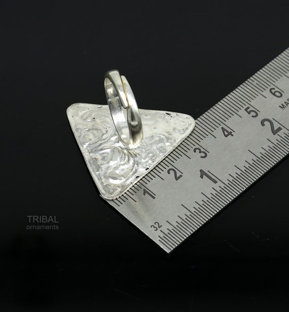 925 Sterling Silver Handmade Gorgeous Triangle Shape Adjustable