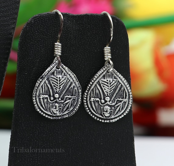 Custom Vintage Native American Navajo Sterling Silver Hoop Earrings Custom Vintage Native American Navajo Sterling Silver Hoop Earrings