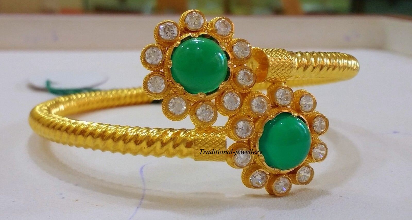 22k Yellow Gold Handmade Women s Bangle Bracelet Kangan Set With
