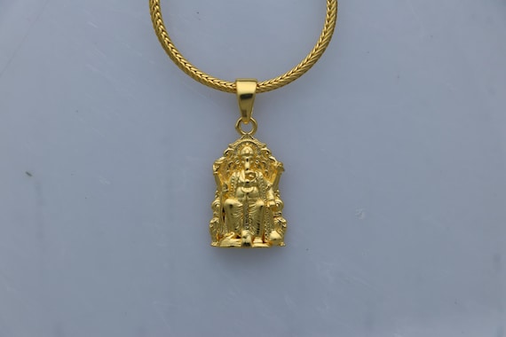 925 スターリングシルバー ゴールドポリッシュ ガネーシャ神ペンダント