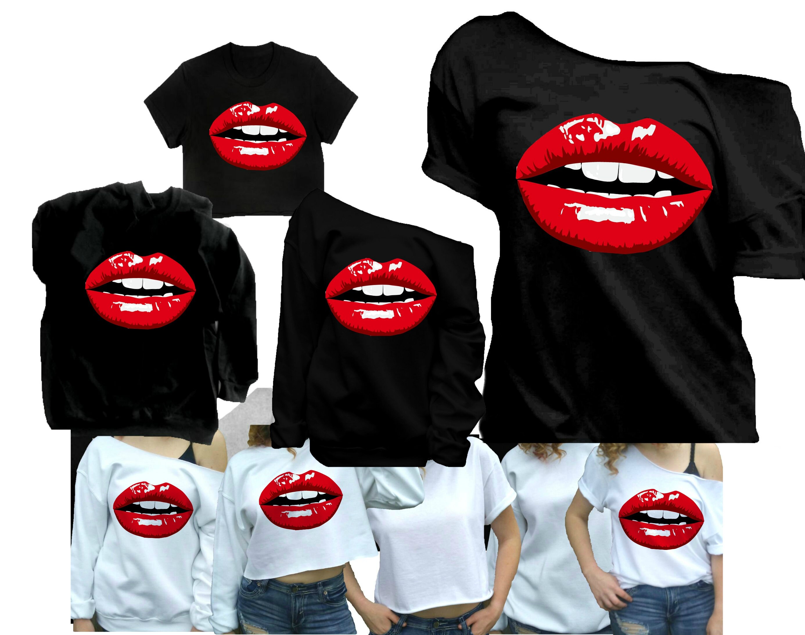 Lips Tshirt Red Lips Sexy Lips Mouth Shirt Red Lips Etsy