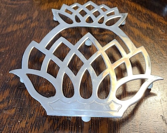 Vintage Pineapple Silver Plated Trivet: Versatile Serving Plate & Decorative Wall Art