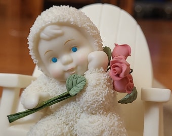 Snowbabies - Vintage DEPT 56 Snowbabies Figurine - "I Love you a whole Bunch" Must See Nice Condition