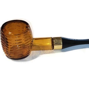 Vintage 1970s Avon Wild Country Amber Glass Corn Cob Pipe Bottle (Empty)