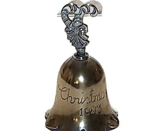 Silver Christmas Bell - 1993 Christmas - Handmade International Silver - Silver Plated Bell - Very Pretty