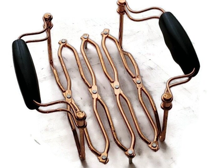 Vintage Trivet Revere Ware Expandable TRIVET With Handles Copper Plated