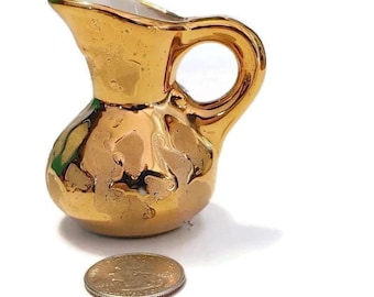 Vintage Holley Ross 22k Gold Mini Pitcher – Ceramic Dollhouse Decor