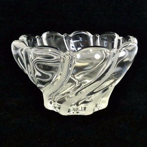 Vintage Mikasa Crystal Peppermint Swirl Votive Candle Holder - Clear Glass Holiday Decor