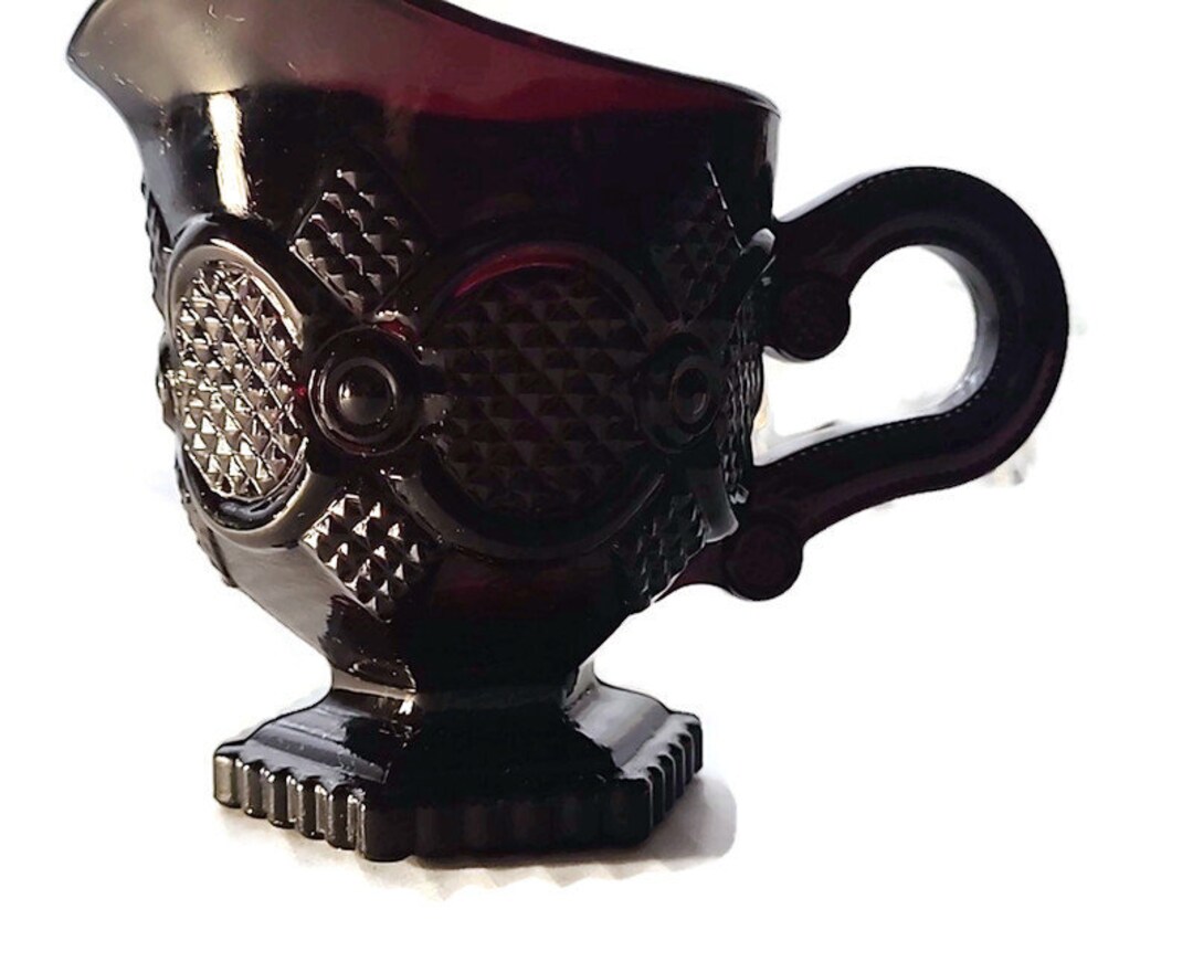 Avon Red Glass Creamer or Small Pitcher Approximately 4 Tall and