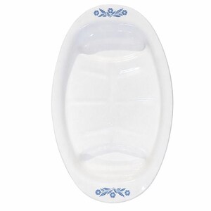 Vintage Corningware Blue Cornflower Meat Tray: Retro Kitchenware for Roasting and Serving