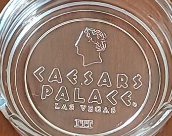 Caesars Palace Glass Ashtray - Molded Glass Ashtray - Trinket Tray - Coin / Key Tray - Very Nice Vintage Condition