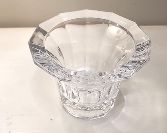 Vintage Pressed Glass Votive Candleholder – Faceted Clear Glass Tealight Holder