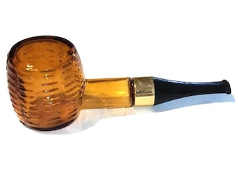 Vintage 1970s Avon Wild Country Amber Glass Corn Cob Pipe Bottle (Empty)