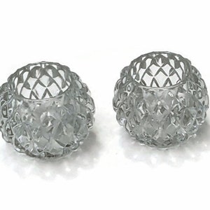 Elegant Clear Glass Votive Candleholders Set - Vintage-Inspired Molded Tea Light Holders for Home Decor