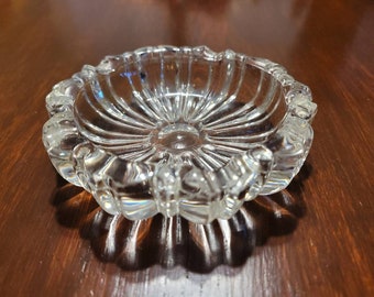 Ashtray - Molded Glass Ashtray - Trinket Tray - Coin / Key Tray - Very Nice Vintage Condition