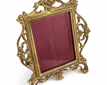 Vintage Gorham BR 36 Gold-Plated Photo Frame – Ornate Mini Picture Frame