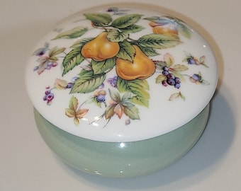 Royal Adderley Bone China Trinket Box – Floral – Made in England – Vintage Jewelry Box