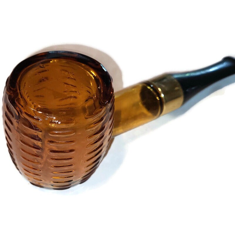 Collectible AVON Corn Cob Smoking Pipe wild Country After Shave Glass