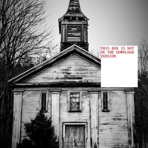 Eerie Abandoned Church Gothic Architecture Print: Spooky Halloween Digital Download Photo