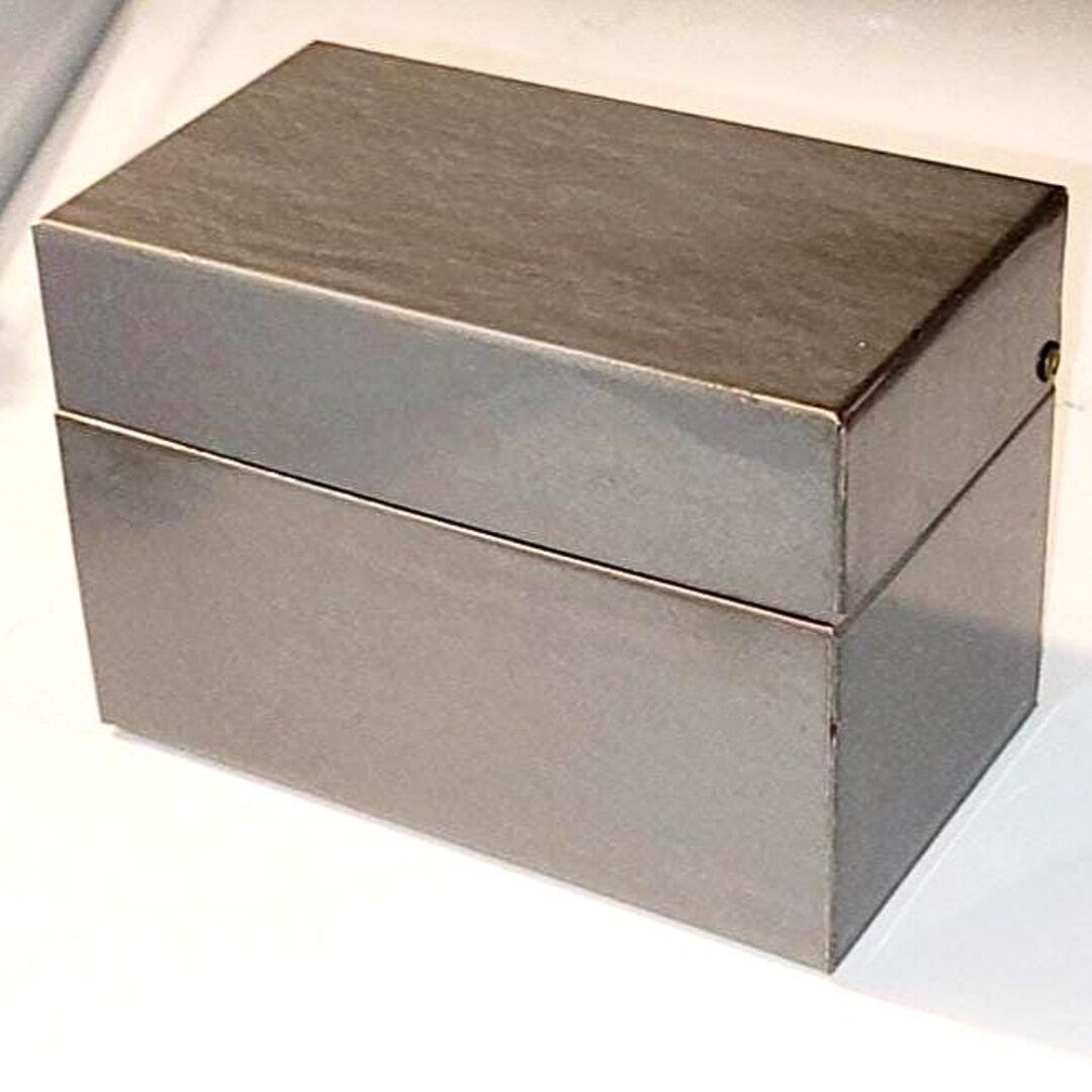 Vintage Gray Metal 3x5 Index Card File Box • Industrial Decor • Office ...