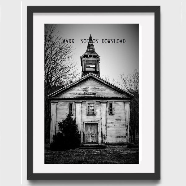 Photo of Great Goth Spooky and Creepy Halloween / Old Abandoned House / Church / Spooky Old Building / Architecture Photo / Digital Prints