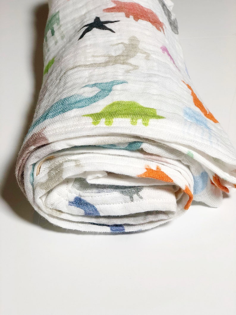 Double Gauze Swaddle Baby Blanket Colorful Animal Print Etsy