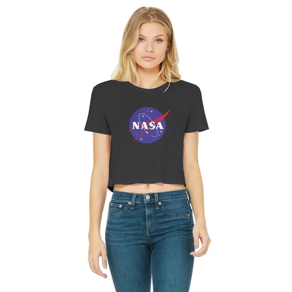 Nasa Nasa Women s Cropped Raw Edge Shirt Etsy