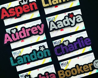 Glitter Felt Nametag / Namepin / Name Badge / Backpack Namepin